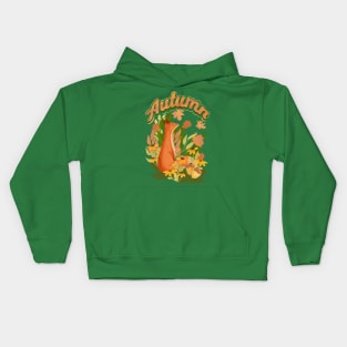 Red Fox And Falling Leaves In The Forest Kids Hoodie